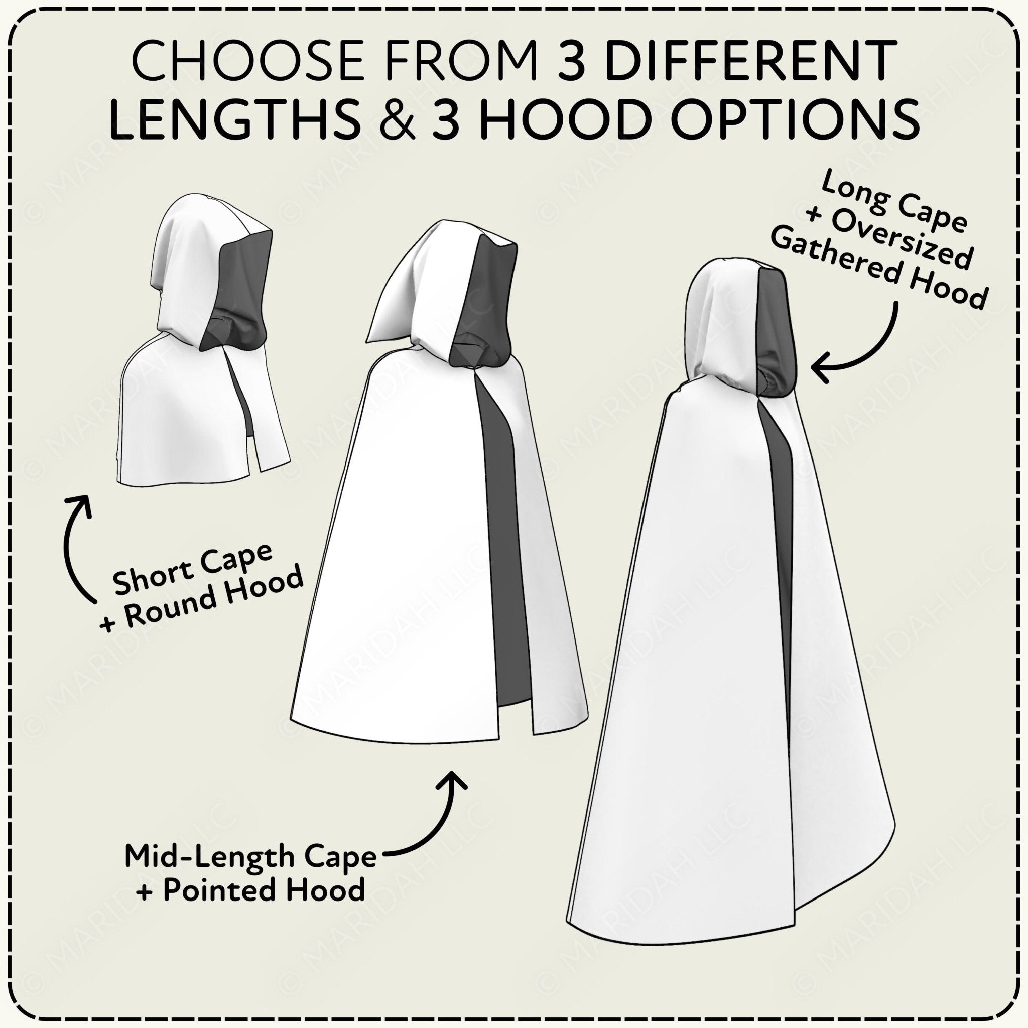 Cape Pack vol 3: Fitted A - line Cape Sewing Patterns PDF Sewing Pattern File