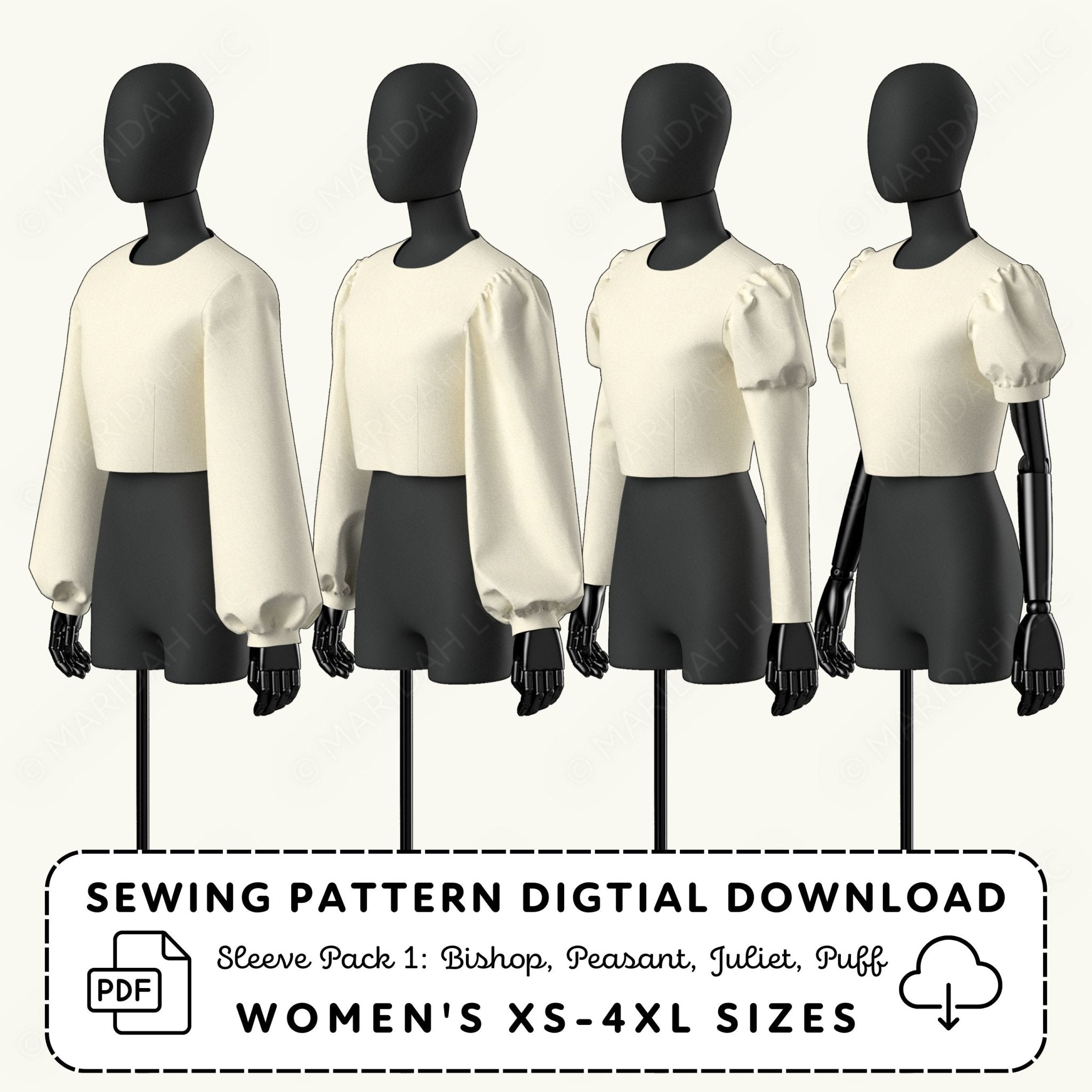 Cosplay Sleeve Pack vol 1 Printable Sewing Pattern PDF Sewing Pattern File