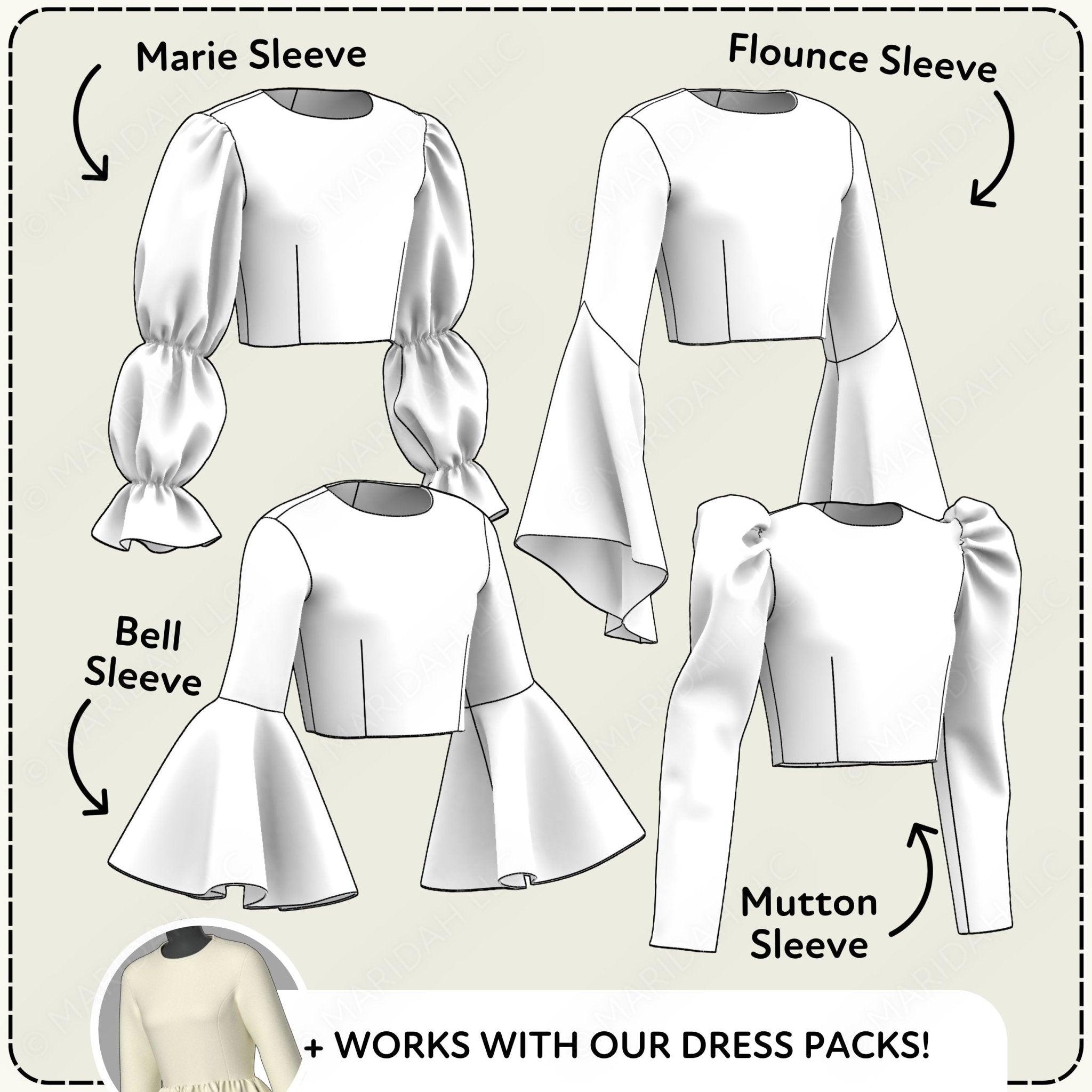 Cosplay Sleeve Pack vol 3 Printable Sewing Pattern PDF Sewing Pattern File