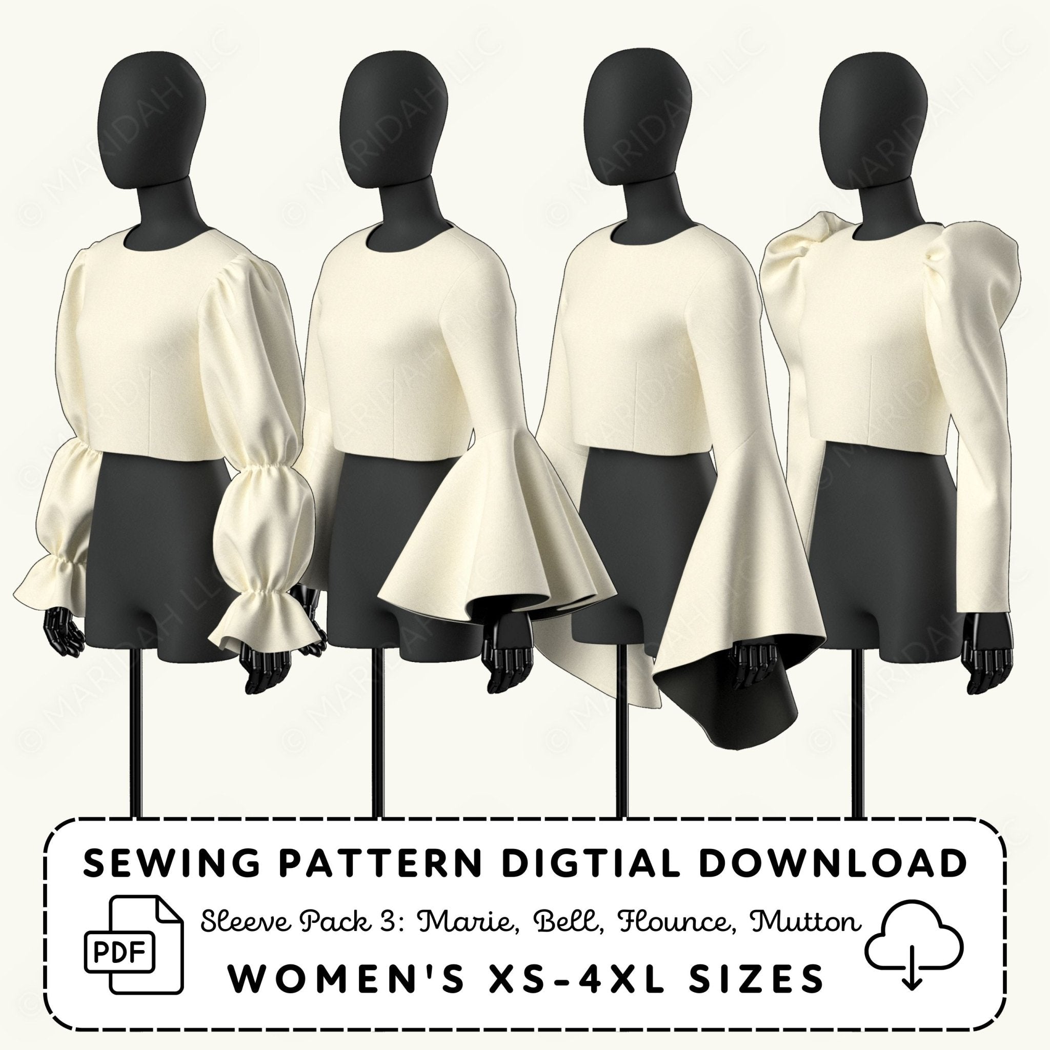 Cosplay Sleeve Pack vol 3 Printable Sewing Pattern PDF Sewing Pattern File