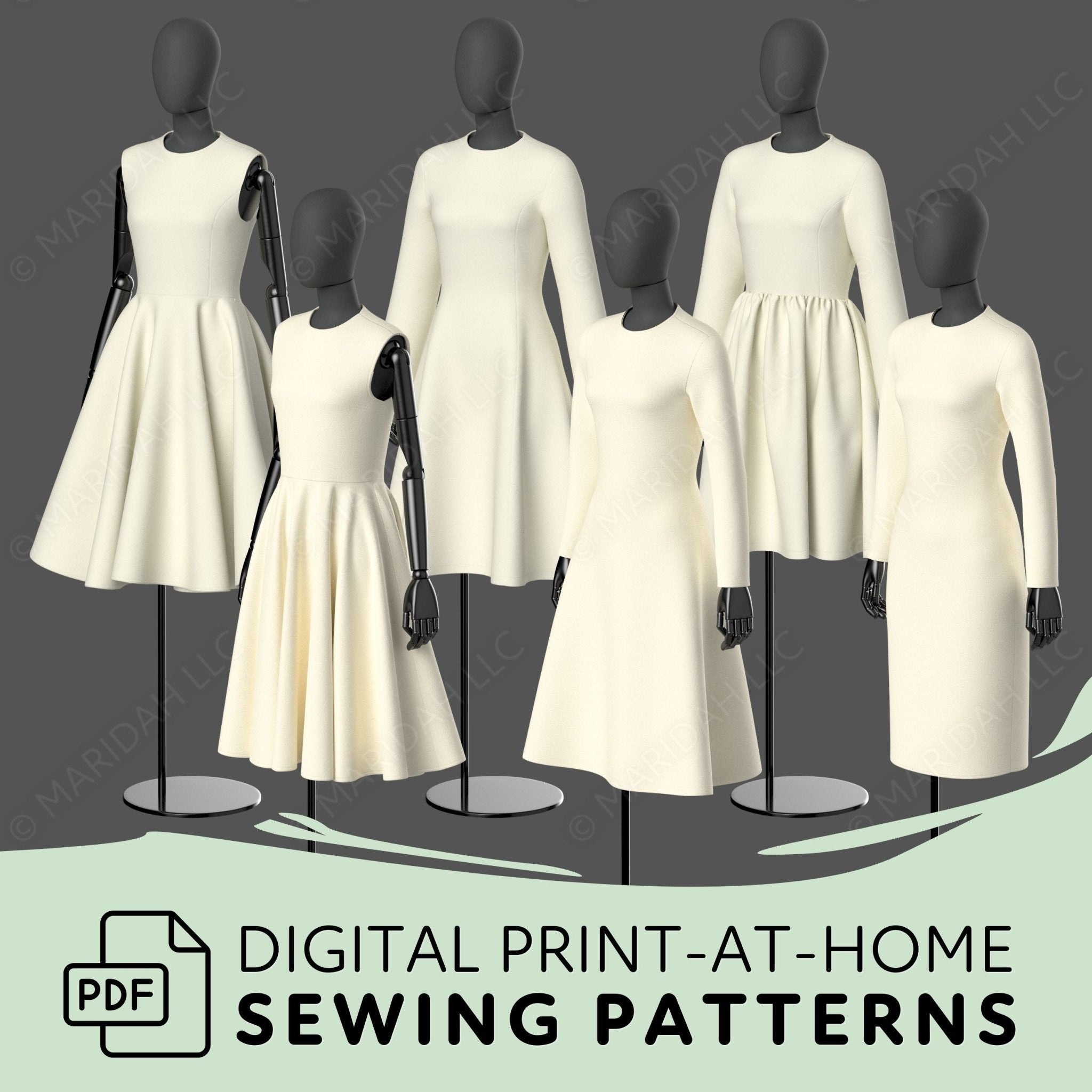 Dress Pack 1 and 2 Bundle Printable Sewing Pattern PDF Sewing Pattern File