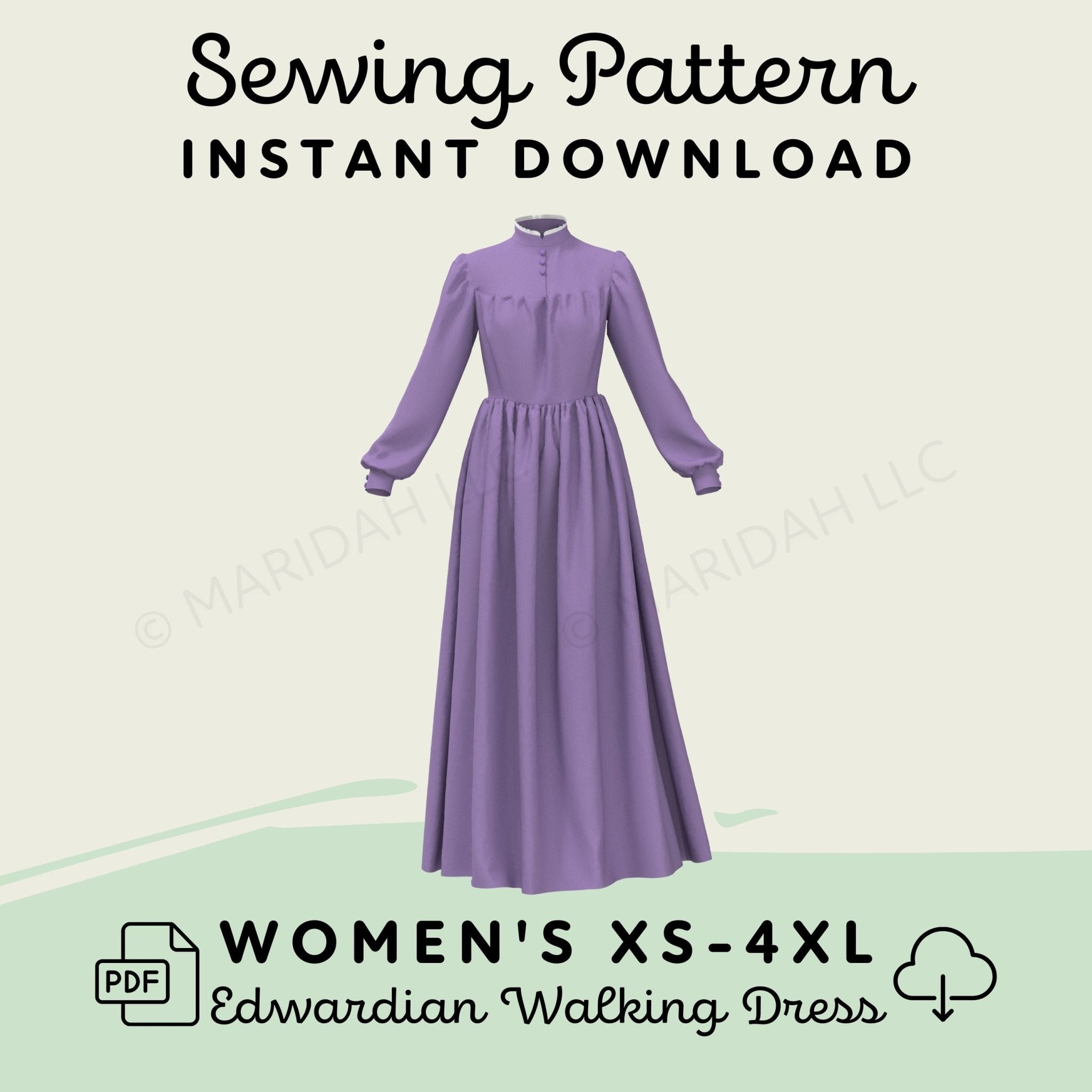 Edwardian Walking Sewing Pattern Dress – Maridah