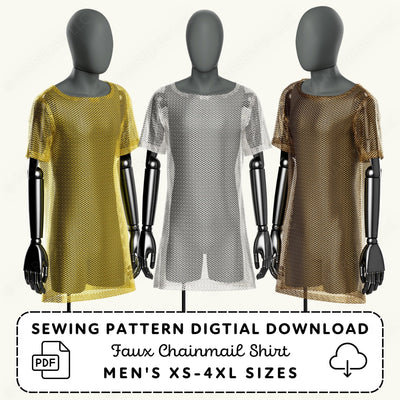 Faux Chainmail Shirt Printable Sewing Pattern PDF Sewing Pattern File