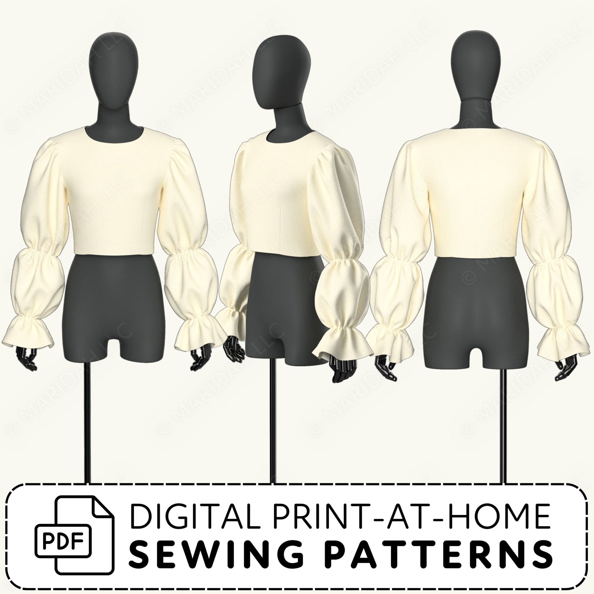 Marie Sleeve Printable Sewing Pattern PDF Sewing Pattern File