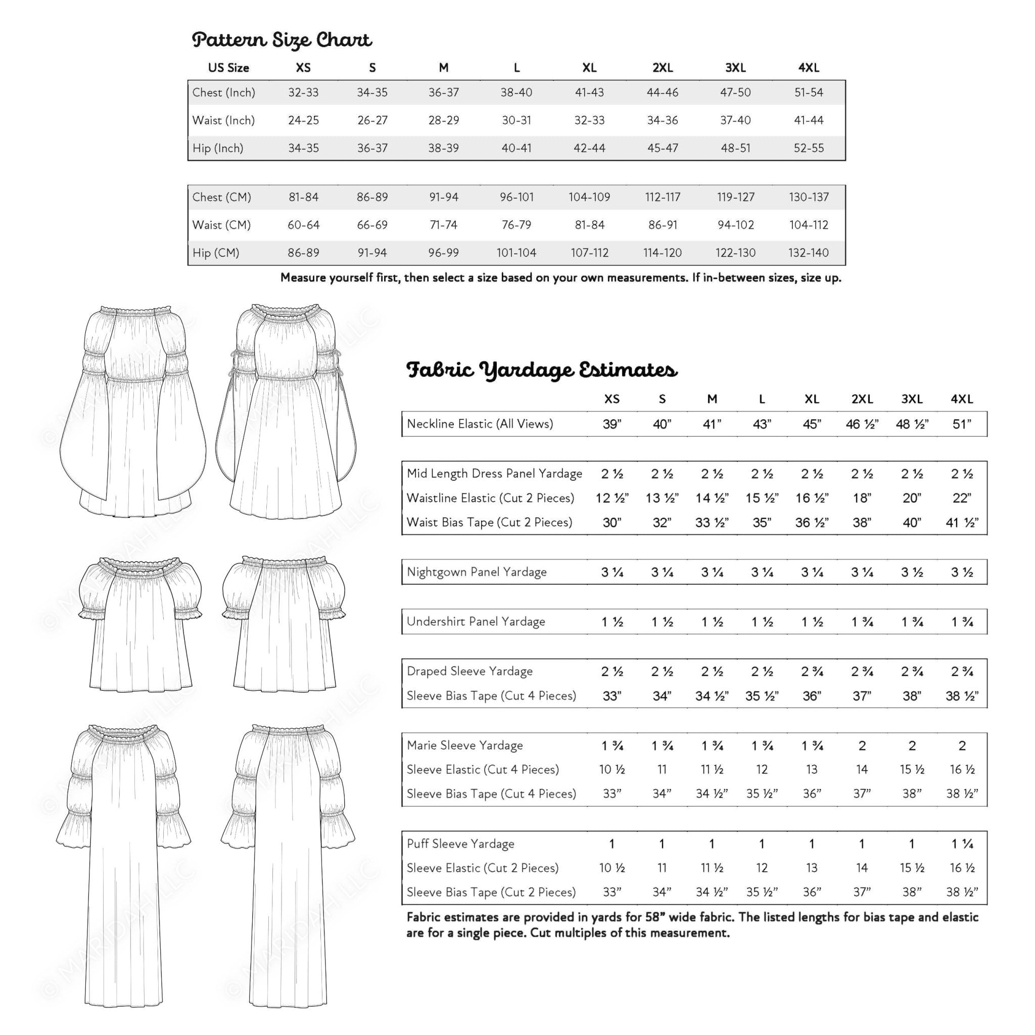 the pattern for a dress with a long sleeves