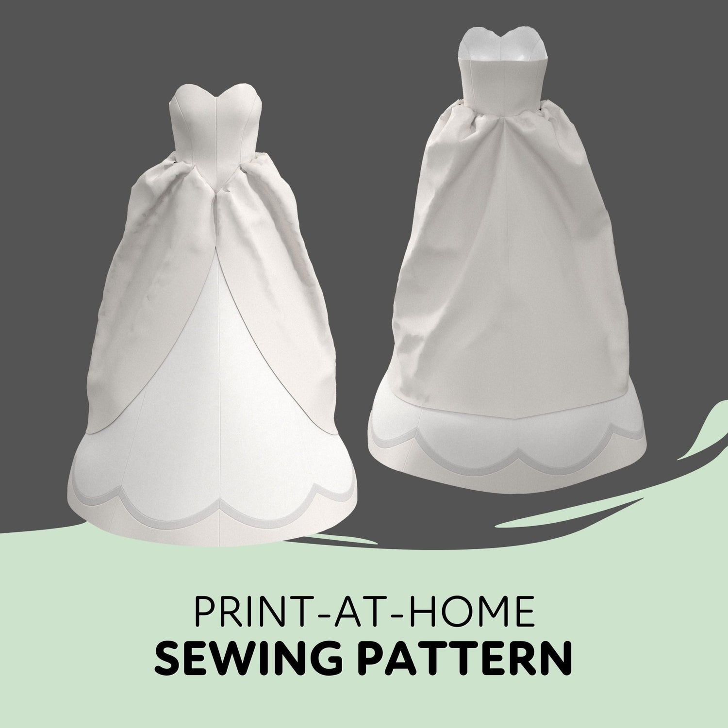 Poofy Peplum Wedding Dress - Maridah