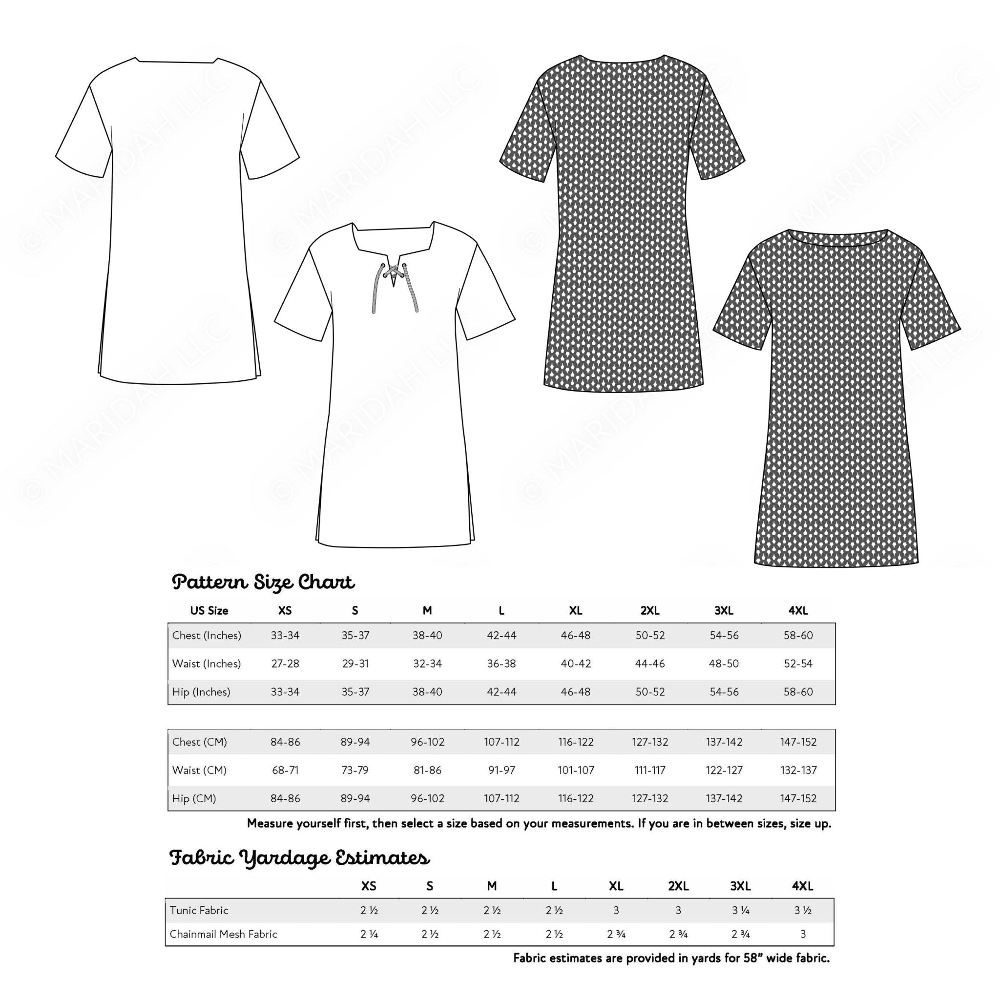 Tunic and Faux Chainmail Shirt Set - Maridah