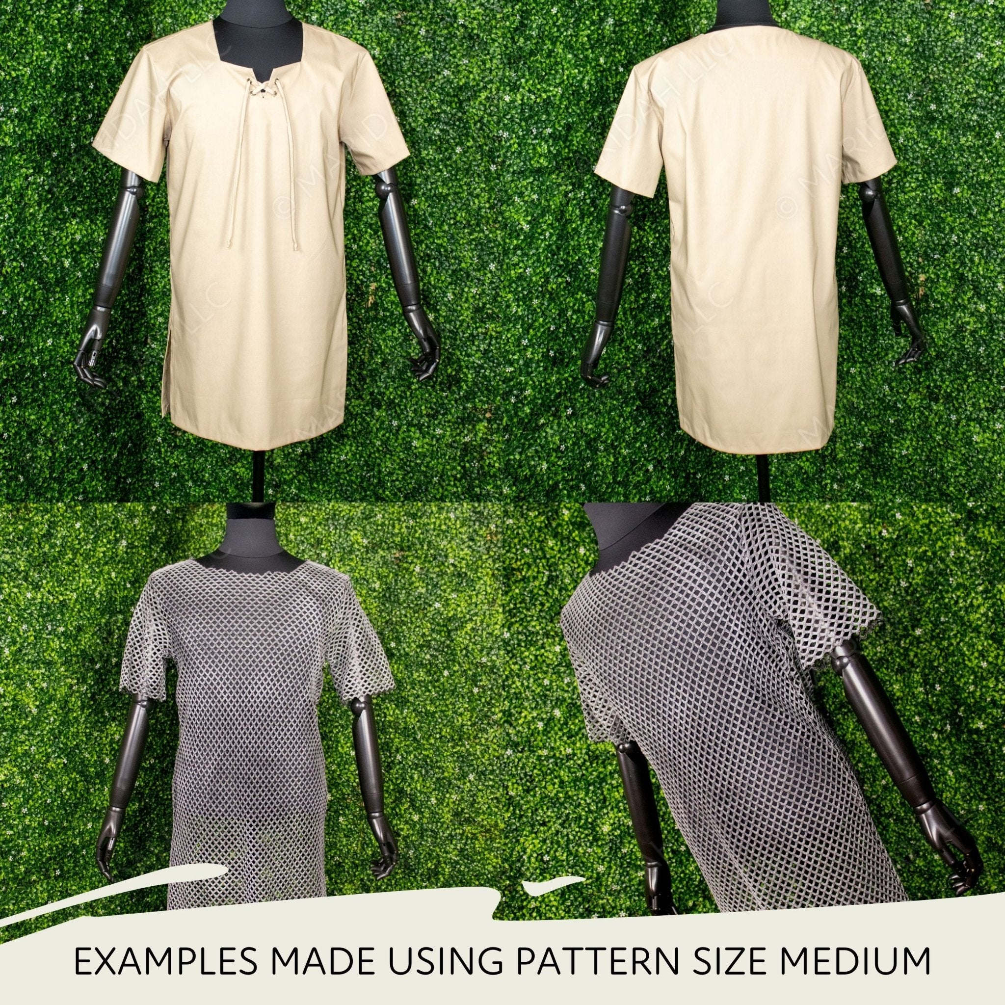 Tunic and Faux Chainmail Shirt Set - Maridah