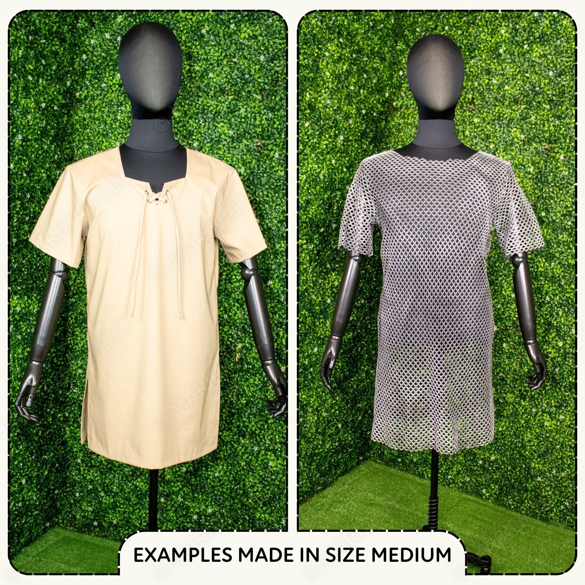 Tunic and Faux Chainmail Shirt Sewing Pattern Bundle PDF Sewing Pattern File