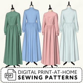 Vintage Walking Dress Printable Sewing Pattern PDF Sewing Pattern File