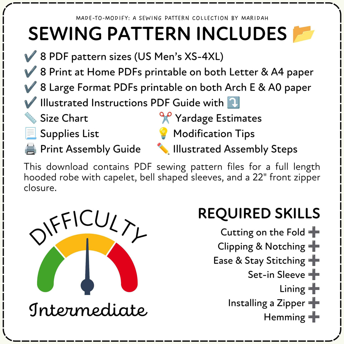 Hooded Monk Robes Sewing Pattern