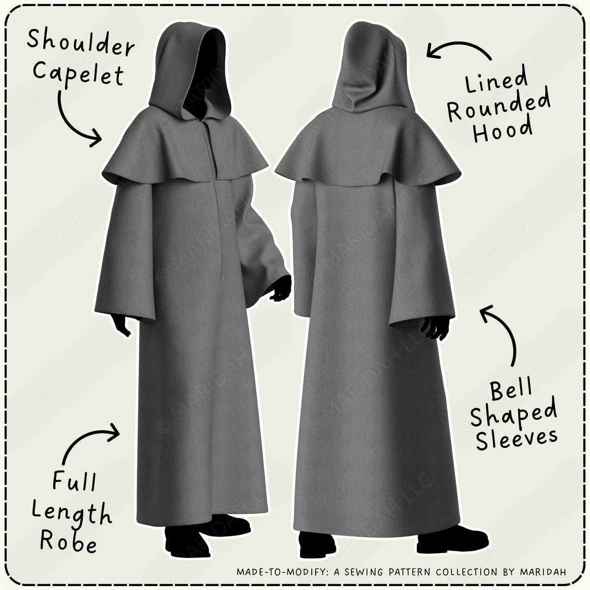 Hooded Monk Robes Sewing Pattern