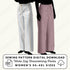 Two Models wearing drawstring pants with the text Sewing Pattern Digital Download Wide Leg Drawstring Pants XS-4XL