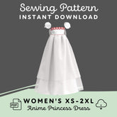 Cosplay princess dress instant download sewing pattern