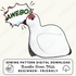 Sewing pattern digital download for an Awebo oven mitt with cartoon bird design and &