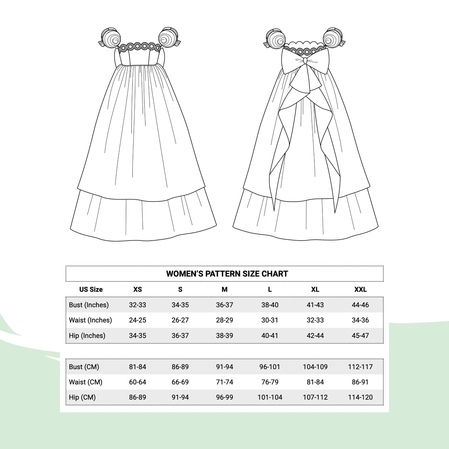 Cosplay princess dress instant download sewing pattern