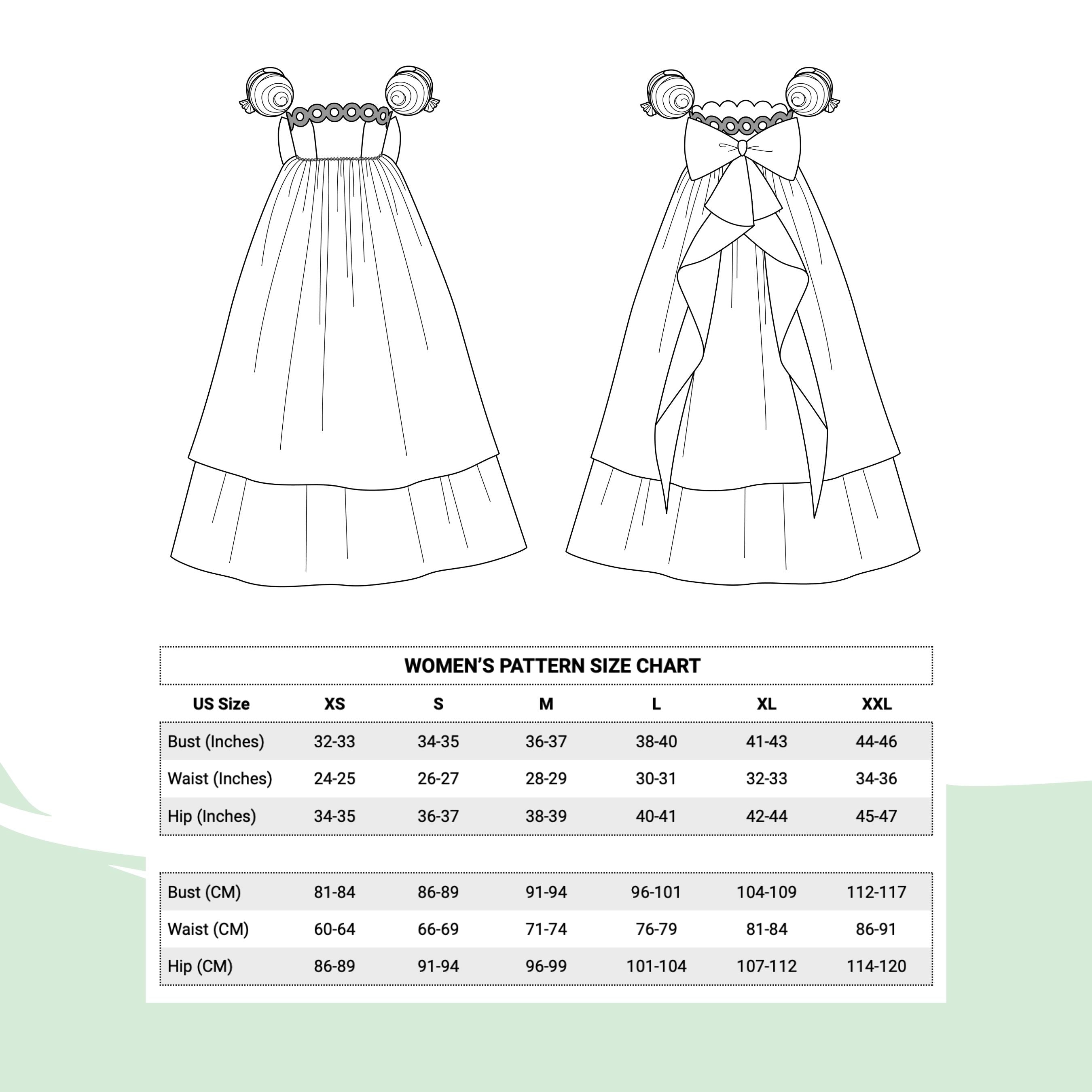 Cosplay princess dress instant download sewing pattern