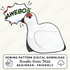 Sewing pattern digital download for an Awebo oven mitt with cartoon bird design and &