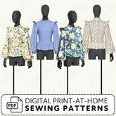 Bishop Sleeve Blouse Printable Sewing Pattern PDF Sewing Pattern File
