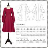 Bishop Sleeved Dress Printable Sewing Pattern PDF Sewing Pattern File