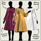 Bishop Sleeved Dress Printable Sewing Pattern PDF Sewing Pattern File