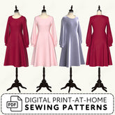 Bishop Sleeved Dress Printable Sewing Pattern PDF Sewing Pattern File