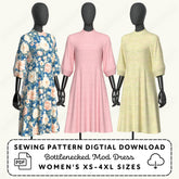 Bottleneck Mod Dress Printable Sewing Pattern PDF Sewing Pattern File