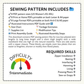 Box Pleated Skirt Set: Short and Long Skirt Sewing Patterns PDF Sewing Pattern File
