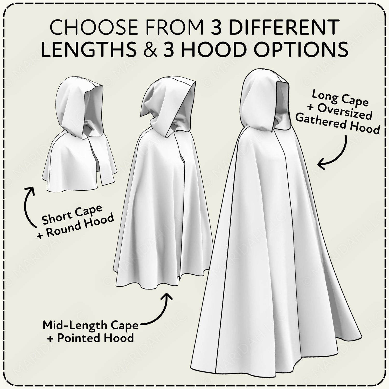 Cape Pack vol 1: Full Sweep Cape Sewing Patterns PDF Sewing Pattern File
