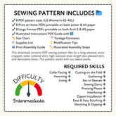 Classic Sailor Collar School Uniform Sewing Pattern PDF Sewing Pattern File