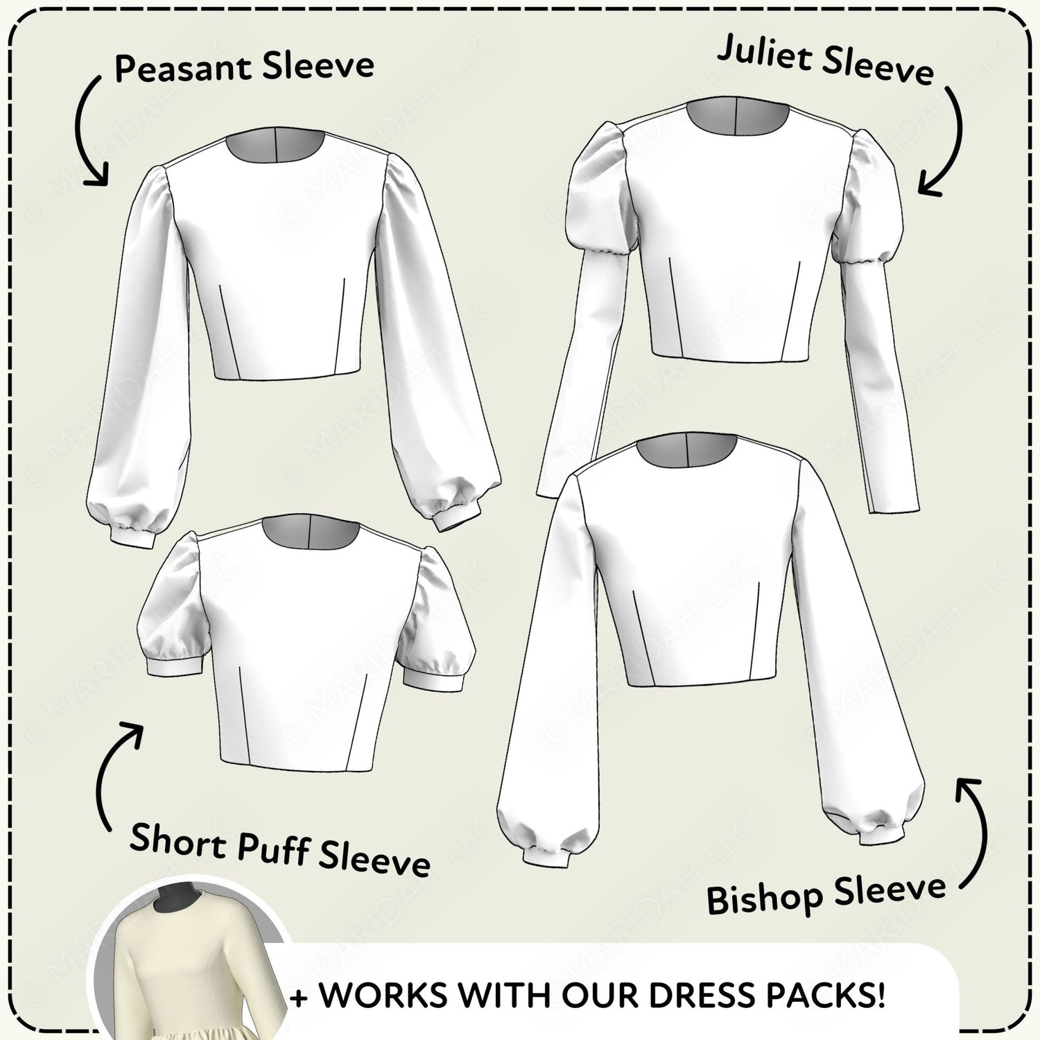 Cosplay Sleeve Pack vol 1 Printable Sewing Pattern PDF Sewing Pattern File