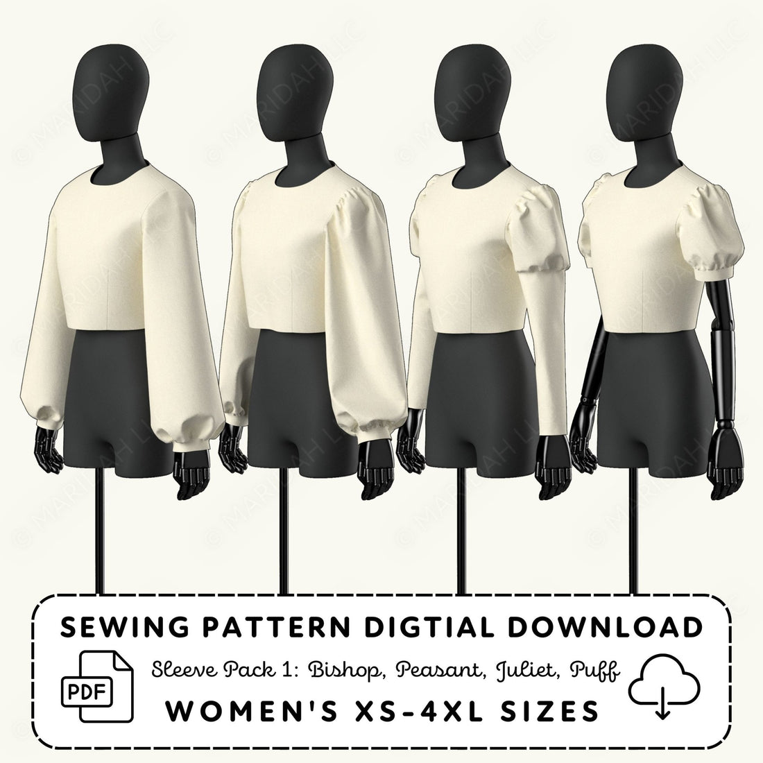 Cosplay Sleeve Pack vol 1 Printable Sewing Pattern PDF Sewing Pattern File
