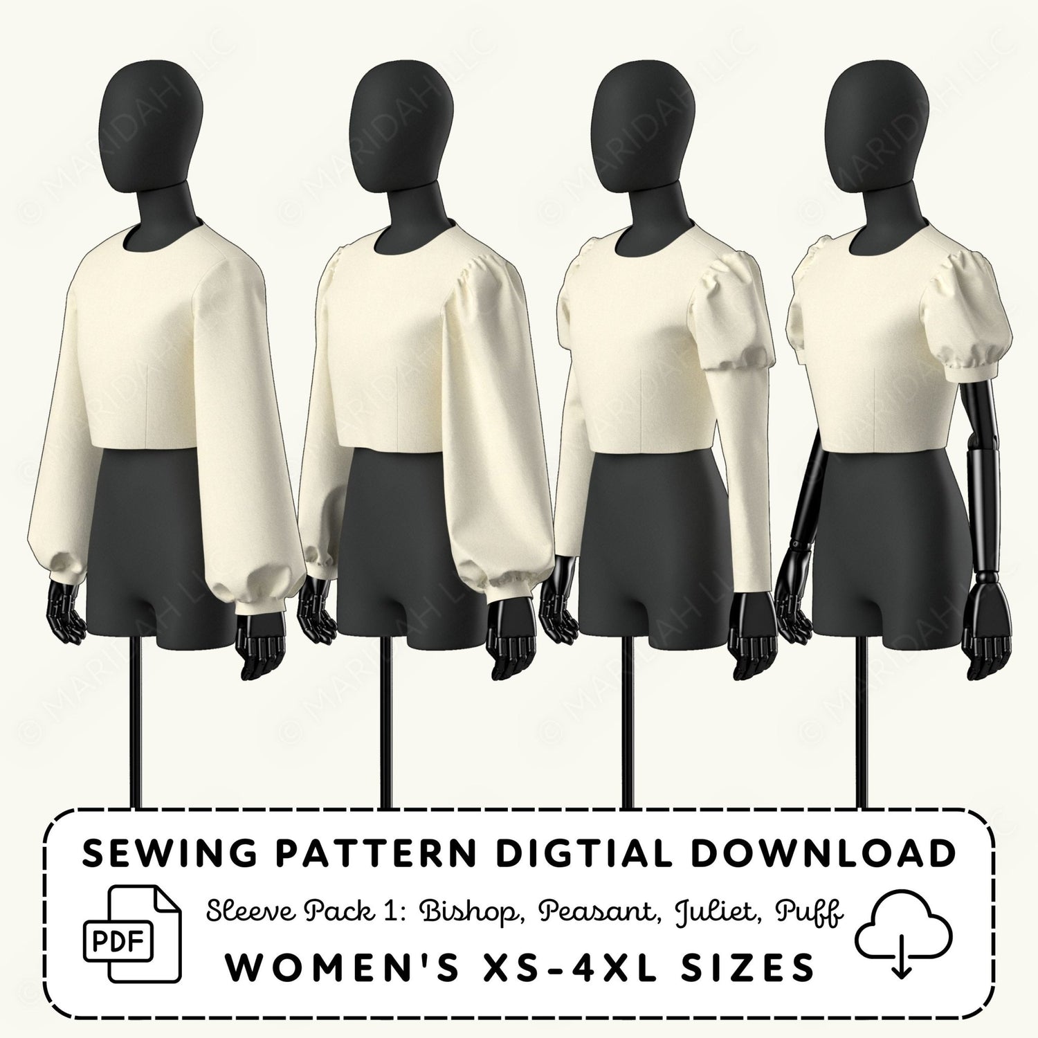 Cosplay Sleeve Pack vol 1 Printable Sewing Pattern PDF Sewing Pattern File