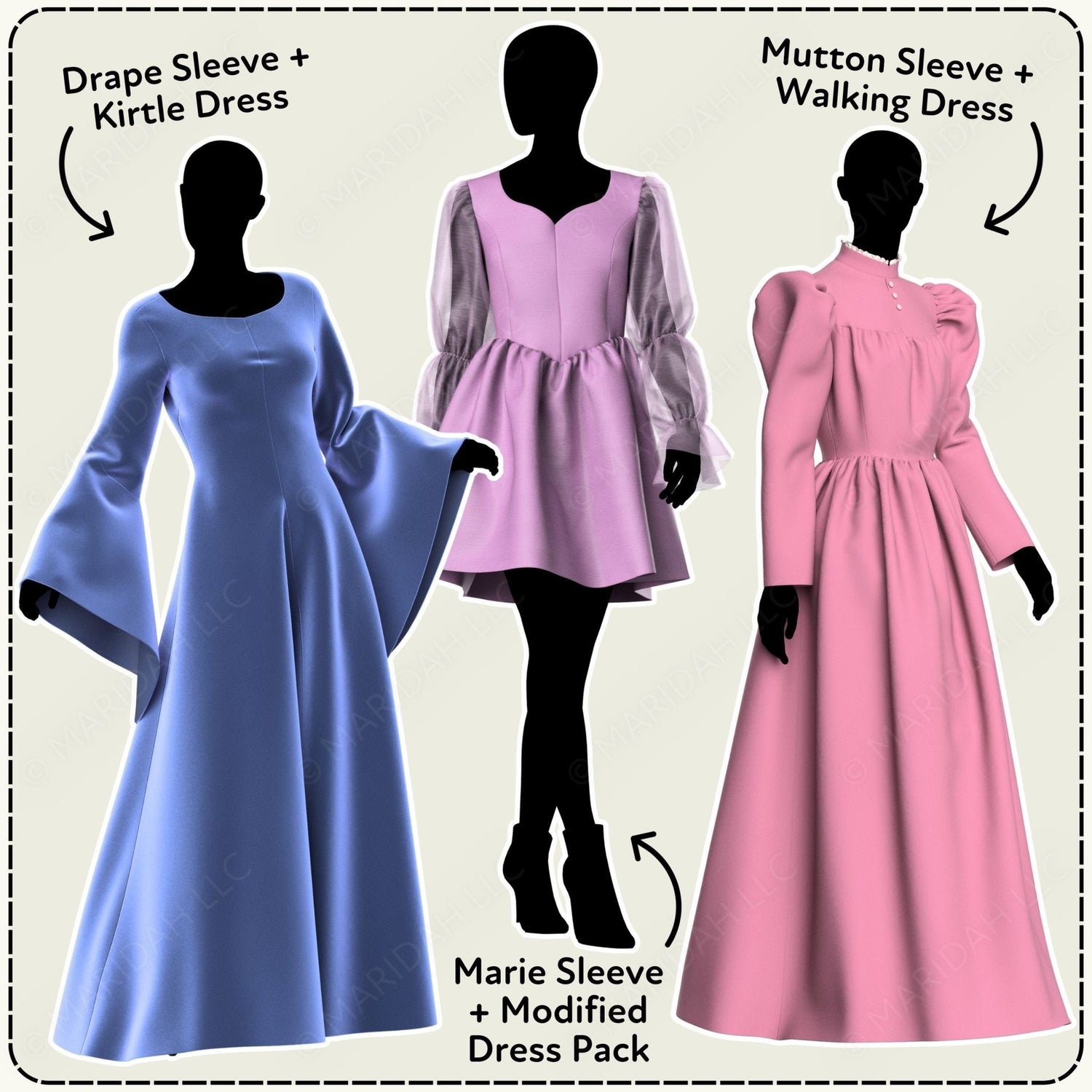 Cosplay Sleeve Pack vol 3 Printable Sewing Pattern PDF Sewing Pattern File