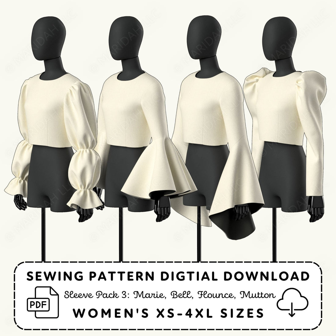 Cosplay Sleeve Pack vol 3 Printable Sewing Pattern PDF Sewing Pattern File