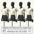 four mannequins wearing white puffed sleeves, arranged in a row.