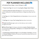 PDF planner features with text description on a white background