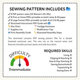 Double Breasted Vest Printable Sewing Pattern PDF Sewing Pattern File