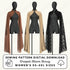 Three mannequins wearing draped sleeve shrugs in different colors with a sewing pattern digital download text.