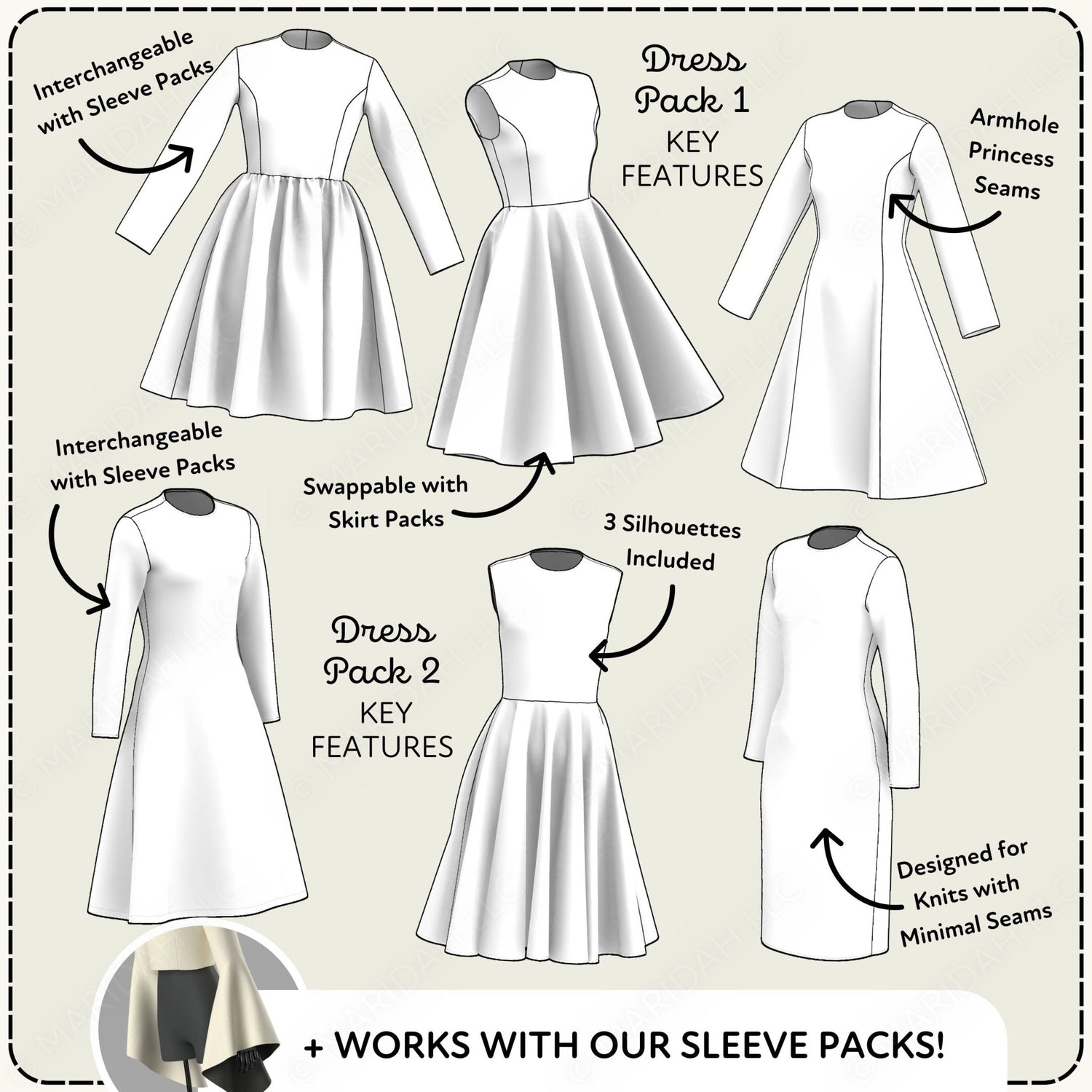 Dress Blocks vol 1 &amp; 2 Sewing Pattern Bundle PDF Sewing Pattern File