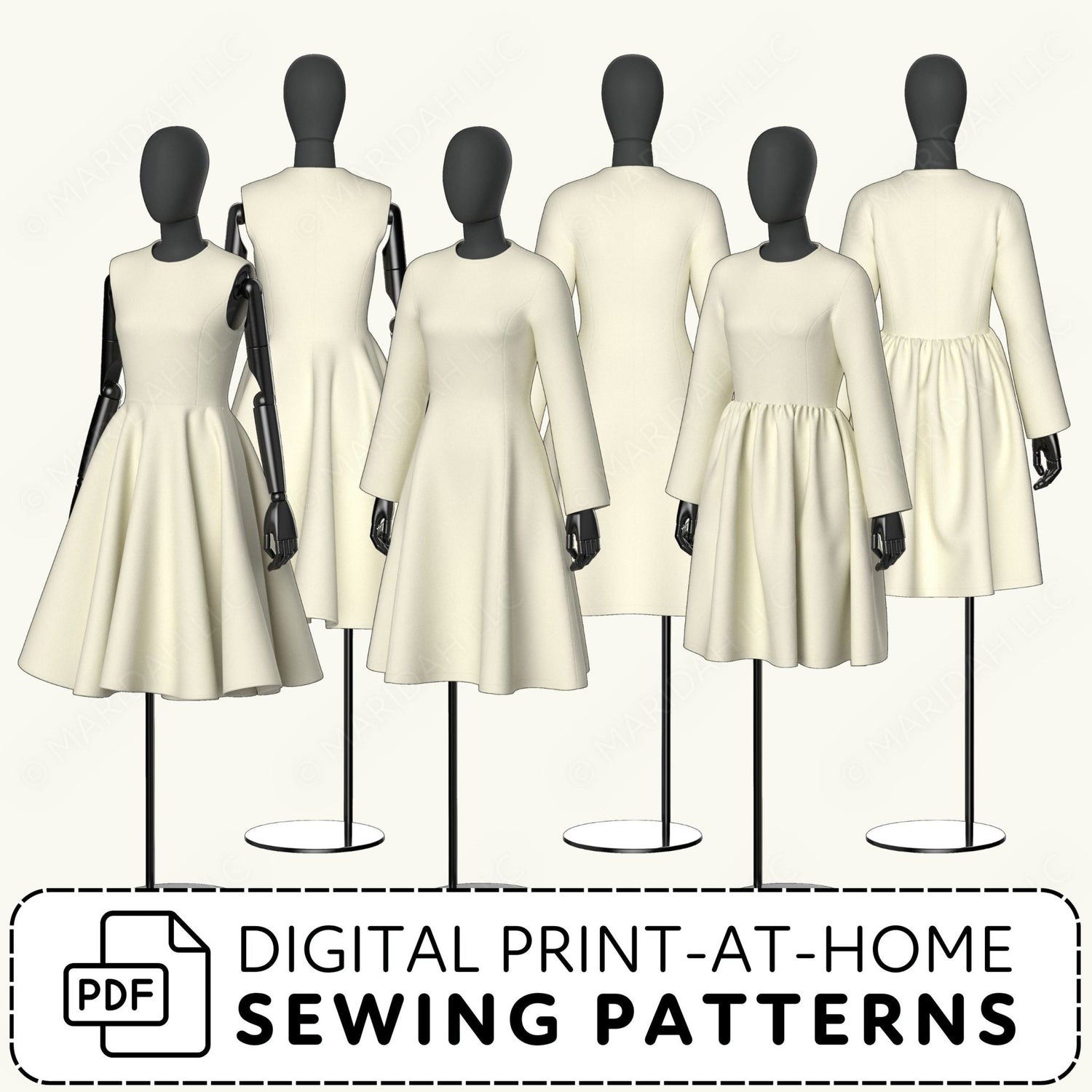 Dress Blocks vol 1: Princess Seam Dress Sewing Patterns PDF Sewing Pattern File