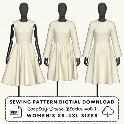 Dress Blocks vol 1: Princess Seam Dress Sewing Patterns PDF Sewing Pattern File