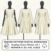 Dress Blocks vol 1: Princess Seam Dress Sewing Patterns PDF Sewing Pattern File