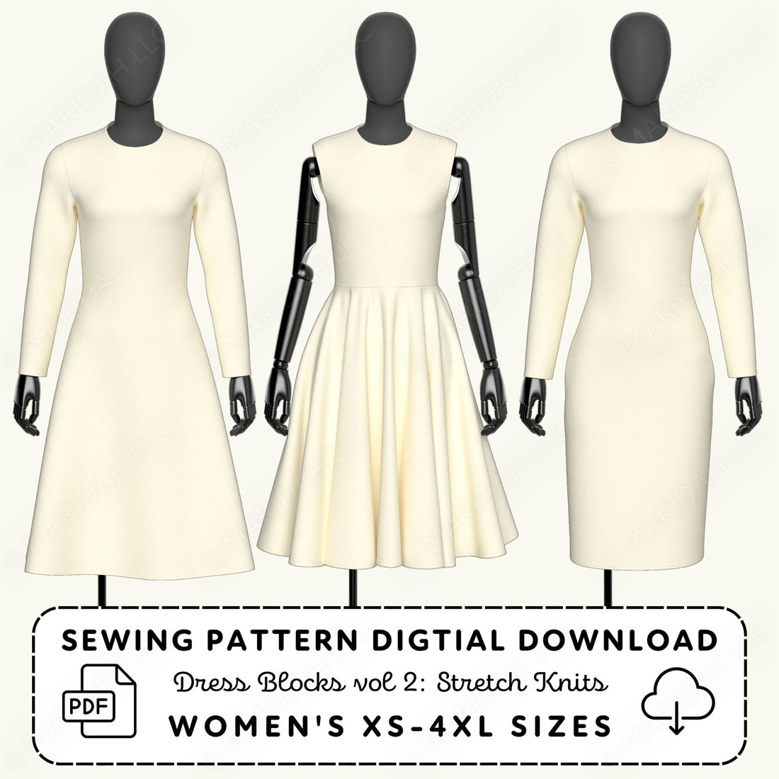 Dress Blocks vol 2: Stretch Knits Sewing Pattern PDF Sewing Pattern File