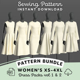 Dress Pack 1 and 2 Bundle Printable Sewing Pattern PDF Sewing Pattern File
