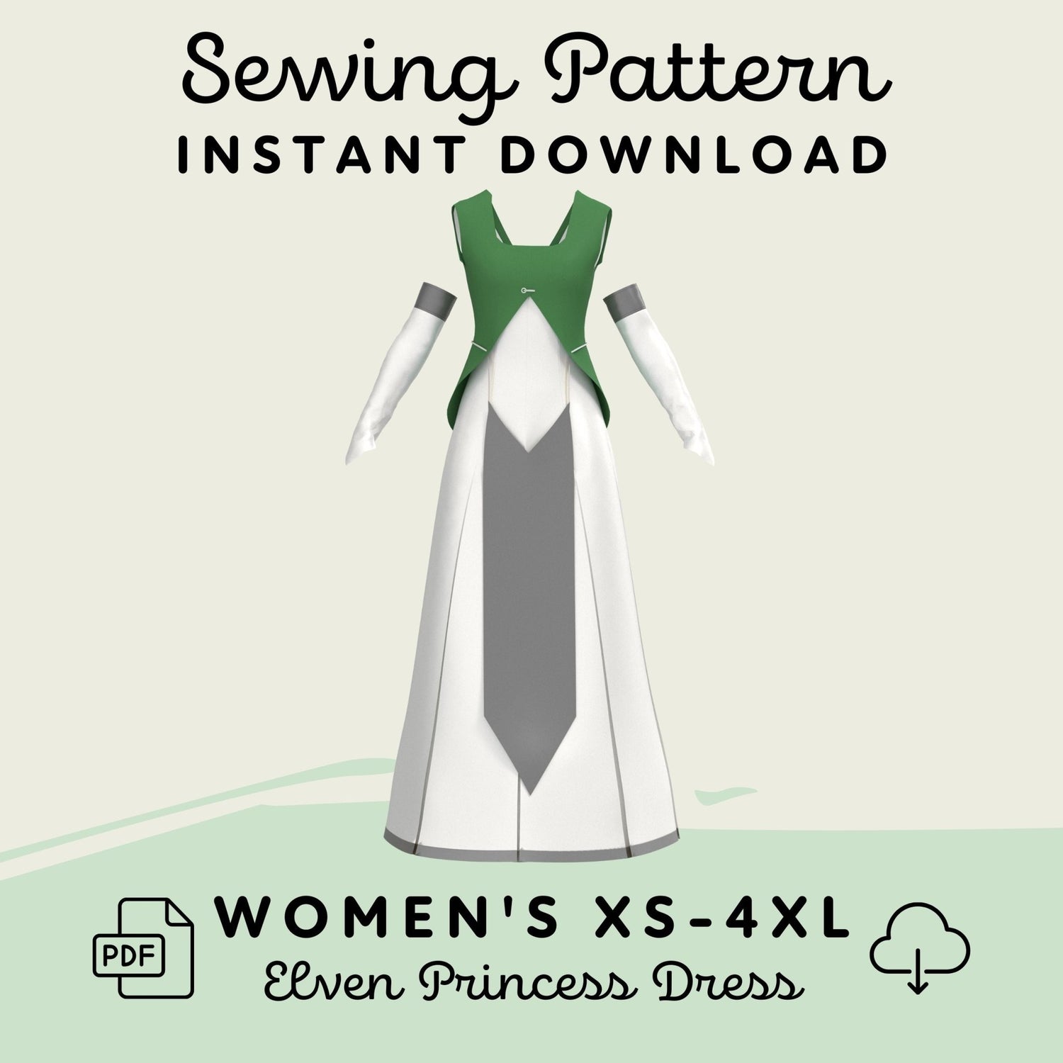 Elven Princess Dress Printable Sewing Pattern Maridah Elven Princess Dress Printable Sewing Pattern Maridah