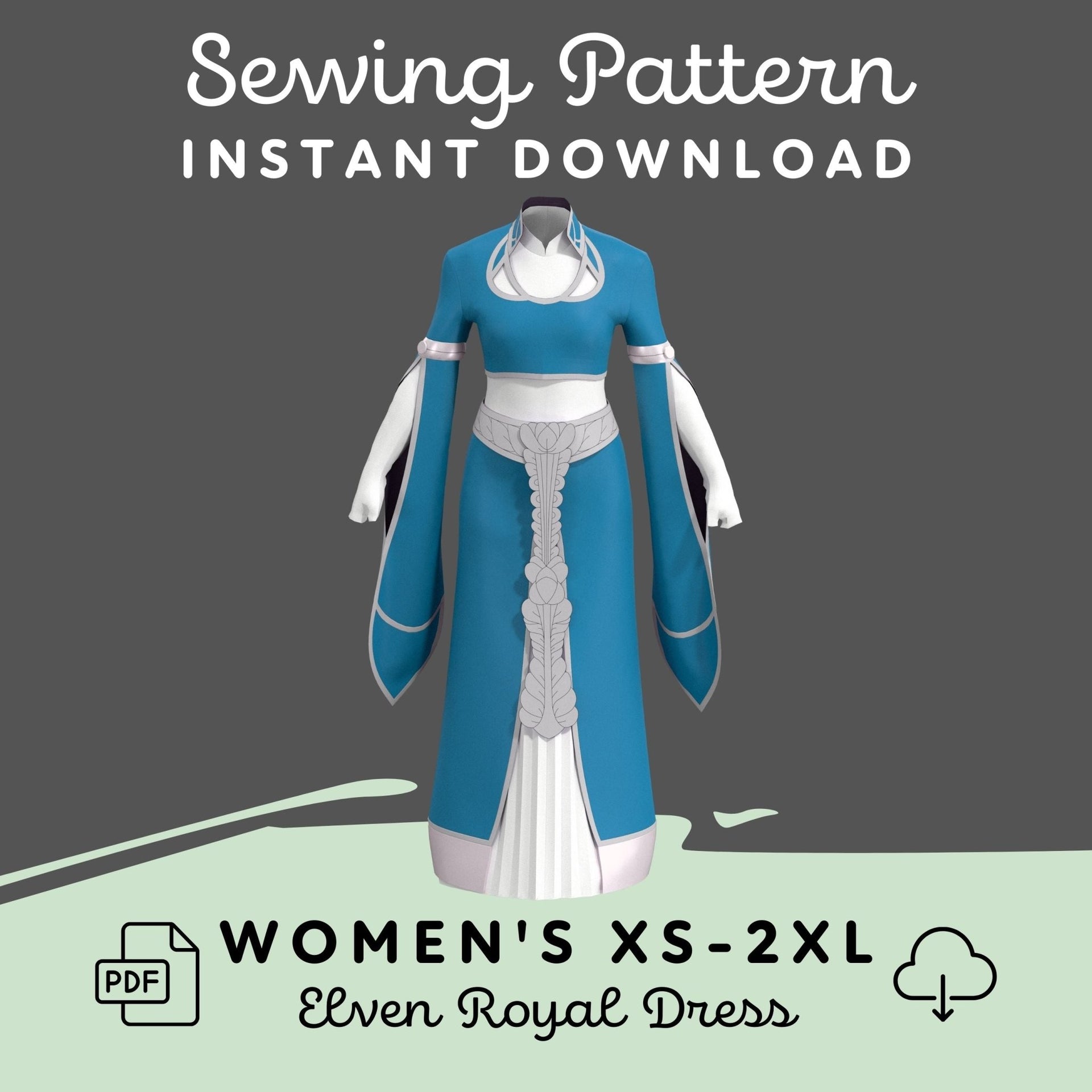 Cosplay Elven Royal Dress Printable Sewing Pattern – Maridah Cosplay Elven Royal Dress Printable Sewing Pattern – Maridah