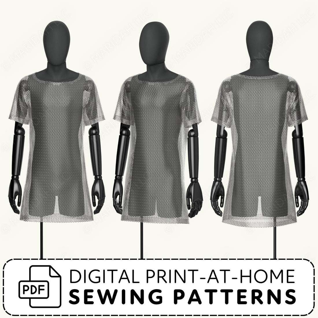 Faux Chainmail Shirt Printable Sewing Pattern PDF Sewing Pattern File