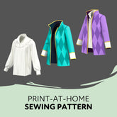 Harlequin Jacket and Poet Shirt Set - Maridah