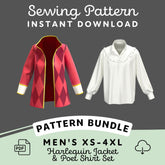 Harlequin Jacket and Poet Shirt Set - Maridah